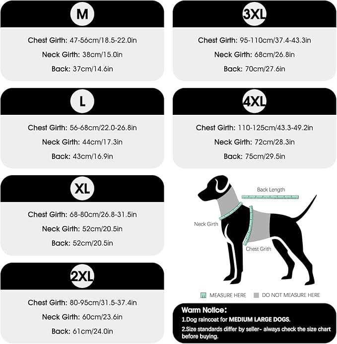 Dog Raincoats for Large Dogs with Hood, Waterproof Dog Rain Coat with Leash Hole, Reflect Strips, Ideal for Rain, Snow, Windy Weather & Outdoor Walks, Camping, Hiking - Black L