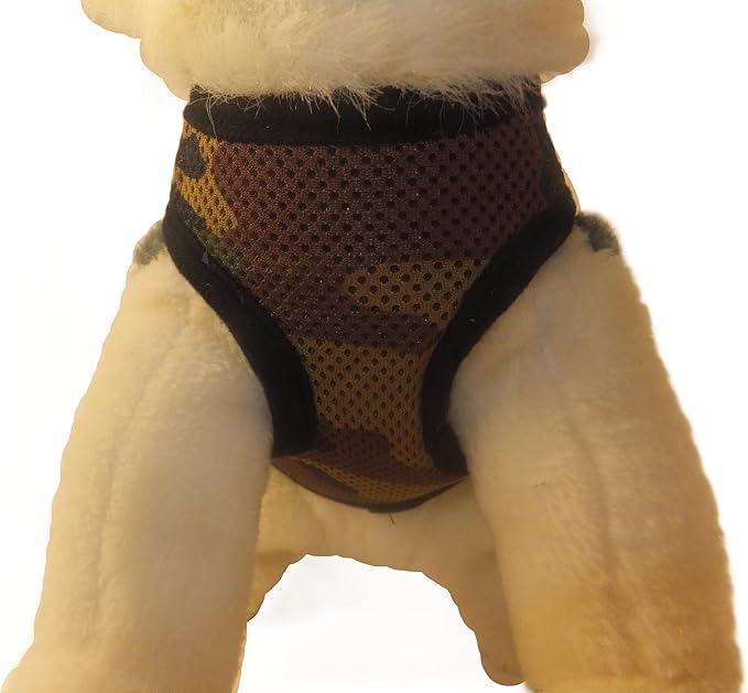 Soft No Pull Step-in Dog Harness Small Dog XXS XS Vest for Teacup, Chihuahua, Yorkie, Pomeranian Dog Vest Harness for Puppy Camo Mesh Comfy (2-4 lbs)
