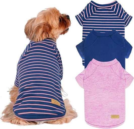 KYEESE 3Pack Dog Sweater Pullover Dog Sweaters for Small Dogs Girl Lightweight Dogs Sweatshirt Comfy Pet Fleece Sweater Cat Sweaters with Sleeves Stretchy Cat Clothes Soft Pet Coat for Cold Weather