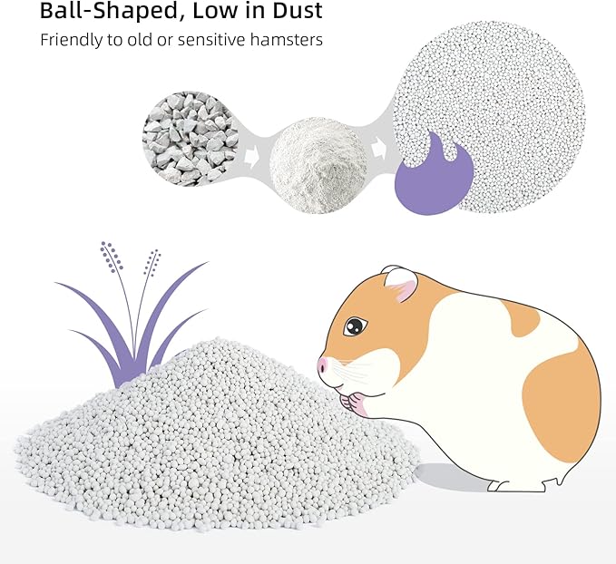 Niteangel Training Litter Potty Sand - Hamster Sand Bath for Syrian Dwarf Hamsters Gerbils Mice Lemming Degus or Other Small-Sized Pets (1.4 L x 2 - Purple Label)