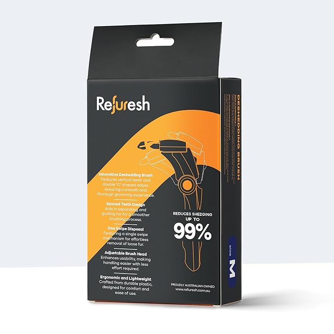 Deshedding Dog Brush for Short/Medium Hair (Medium,Blue) – Gentle Deshedding tool for Dogs & Cats – Reduces shedding, without damaging topcoat. Removes Loose Fur & Dead Undercoat.