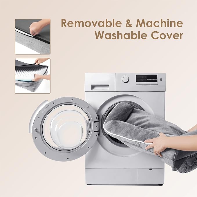 EHEYCIGA Orthopedic XL Dog Beds, Waterproof Memory Foam Dog Bed for Extra Large Dogs, Non-Slip Bottom and Egg-Crate Foam Big Pet Couch Bed with Washable Removable Cover, Grey