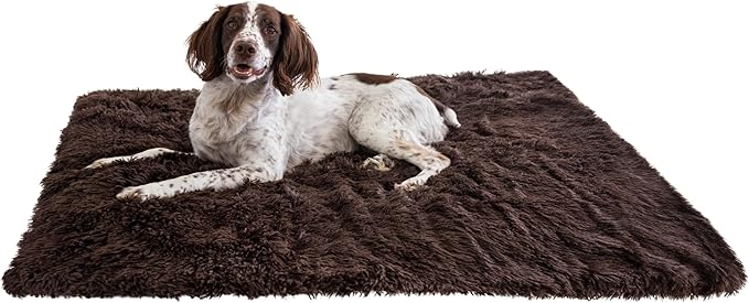 Best Friends by Sheri Calming Shag Dog Blanket – Ultra Soft Faux Fur Pet Throw, Anxiety-Relief, Lightweight Warm Bed Cover for Dogs and Cats, Machine Washable, Dark Brown, 40" x 50"
