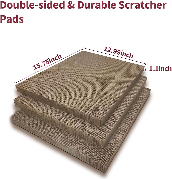 Refill Cat Scratching Board, 3 Packs Cat Scratch Pad, Double-Sided Design Cat Scratching Board for Cats to Playing and Sleeping