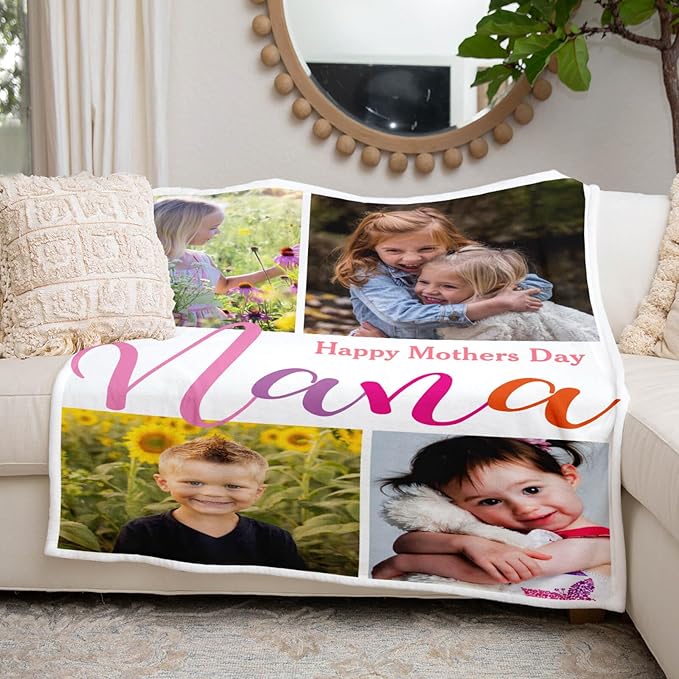 Custom Blanket with Photo, Personalized Photo Blanket, Customized Picture Blankets, Customizable Blankets, Personalized Birthday Gifts for Baby, Girl, Boy, Pet