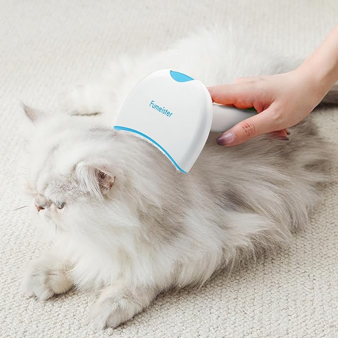 Pet Undercoat Deshedding Tool for Dogs - Wide Curved Undercoat Brush for Effortless Pet Deshedding, Loose Hair Remover for Dogs & Cats (White) (Blue)