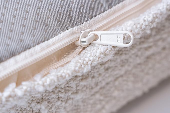 Luxury Boucle Orthopedic Memory Foam Dog Bed with Waterproof Liner and Machine Washable Cover with YKK Zippers (Medium 37" L x 30" W x 6" Th, Cloud)