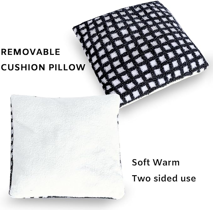 Cat Cave Bed for Indoor Cats, Washable Small Cat Dome Bed Hideaway Bed for Indoor Cats with Removable Mattress for Kittens Cat Tent House 15"x15"