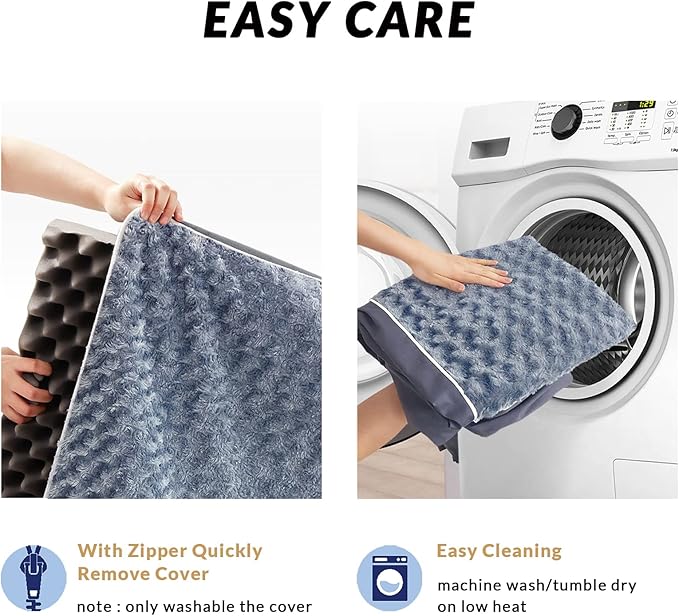 Figopage Orthopedic Memory Foam Dog Bed for Large Dogs, Waterproof Dog Crate Bed, Washable Pet Mat with Removable Cover and Nonskid Bottom