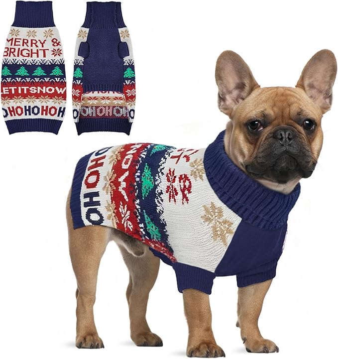 Dog Sweater Small Winter Clothes Sweaters pet Warm Puppy Medium Fleece Soft Turtleneck Pullover Large Girl Frenchie Clothes Puppy Clothes for Small Dogs Girl