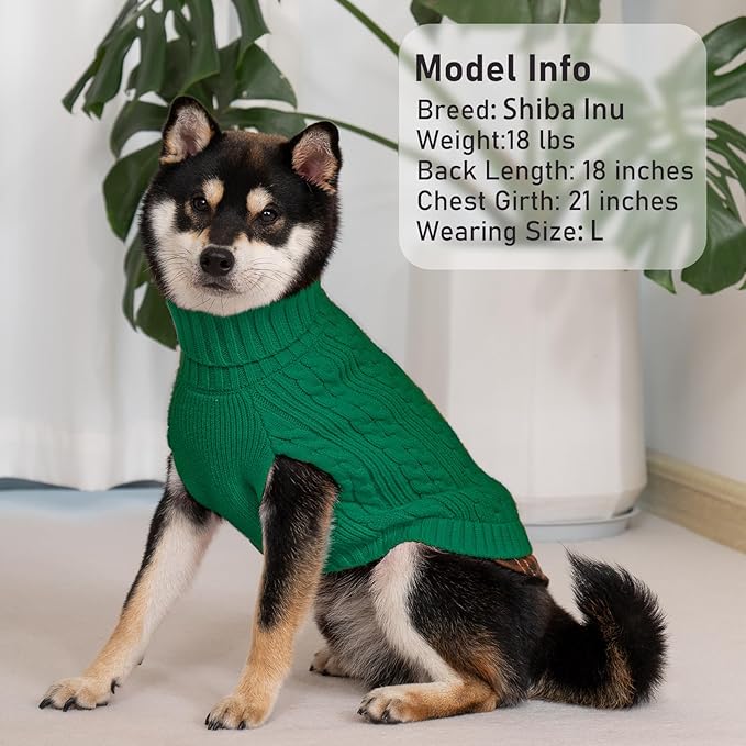KYEESE Dog Sweater Soft Pullover Dog Sweaters for Small Dogs Male Comfy Pet Coat for Fall Winter Cold Weather Stretchy Knitwear Cat Clothes with Gingham Patchwork Warm Turtleneck Small Dogs Sweater