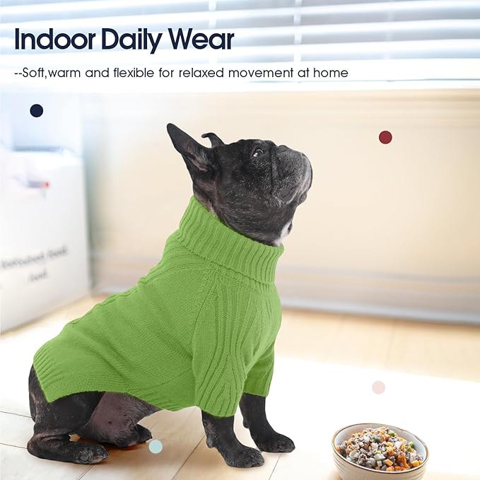 IECOii XXXL Dog Sweater,Warm Dog Sweaters for Extra Large Dogs Girl Boy,Stretchy & Cozy,Turtleneck Knitted Pullover for Pet Wear On Christmas,Easy On Doggy Sweatshirt for Labrador (Grass Green,XXXL)