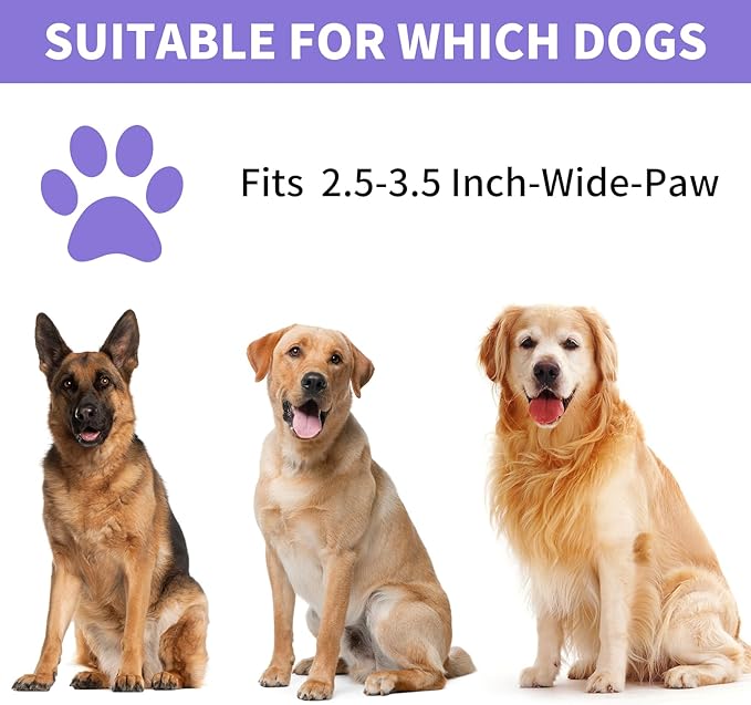 Dog Paw Cleaner, Washer, Muddy Pet Foot Cleaner for Small Medium Large Breed Dogs/Cats (with 3 absorbent towel) (Purple, Large)