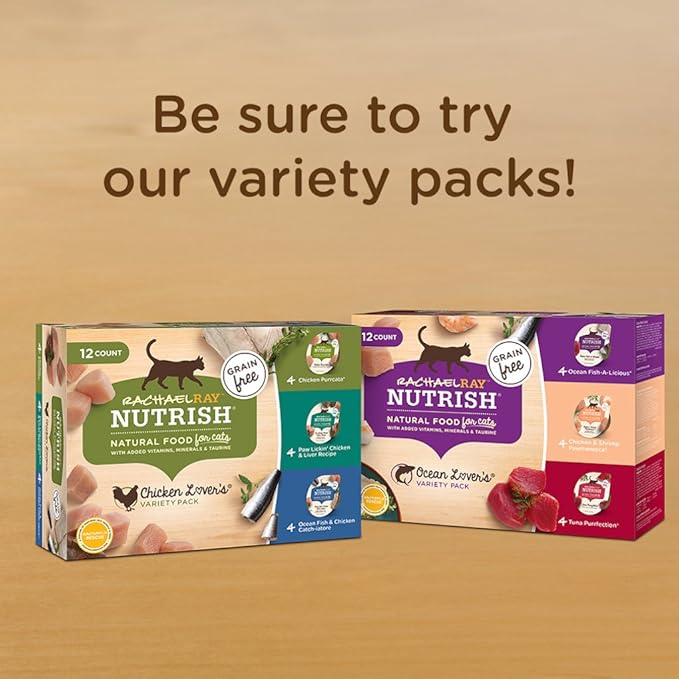 Rachael Ray Nutrish Natural Wet Cat Food, Chicken & Shrimp Pawttenesca Recipe, 2.8 Ounce Cup (Pack of 12), Grain Free