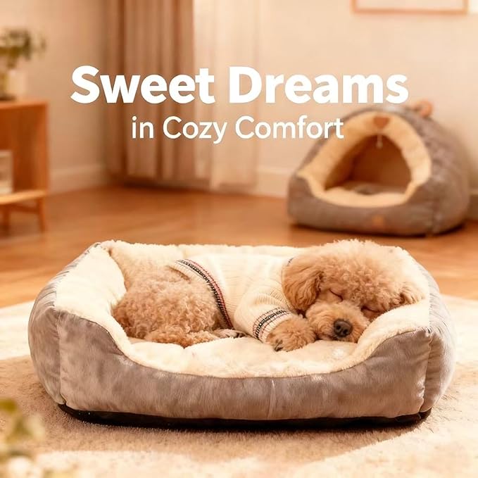 Small/Medium Dog Sweater, Warm Dog Winter Coat w/Sleeves, Comfortable High Neck & Leash Hole, Premium Dog Clothes for Mini Poodle-Best for Holidays, Daily Walks S White