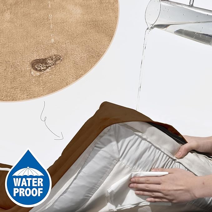 Comfort Expression Orthopedic Dog Bed for Large Dogs 36x27 Inch, Waterproof Supportive Egg Crate Foam Large Pet Bed with Removable Bolsters, Dog Couch with Washable Cover & Non-Slip Bottom, Brown