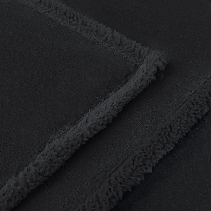 Luciphia Waterproof Bed Blanket Washable,Soft Sherpa Fleece Puppy Reversible Throw Blankets for Small Medium Dog Cat,Furniture Cover Protector Couch Bed from Liquid Pee and Pet Fur, Black,57" x 40"
