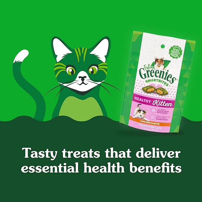 Greenies Feline Smartbites Healthy Kitten Treats, Chicken Flavor, 2.1 oz Pack