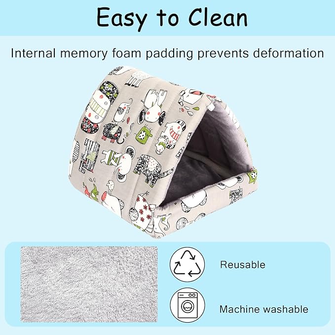UPINS 2 Pack Guinea Pig Hideout,Guinea Pig Bed Washable Small Animal House Cage Accessories for Mouse Chinchillas Hamsters Hedgehogs Ferrets Bearded Dragons and Rats