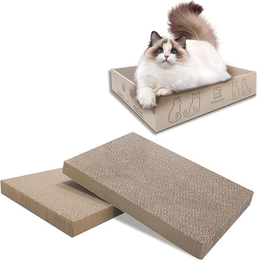 Refill Cat Scratching Board, 2 Packs Cat Scratch Pad, Double-Sided Design Cat Scratching Board for Cats to Playing and Sleeping