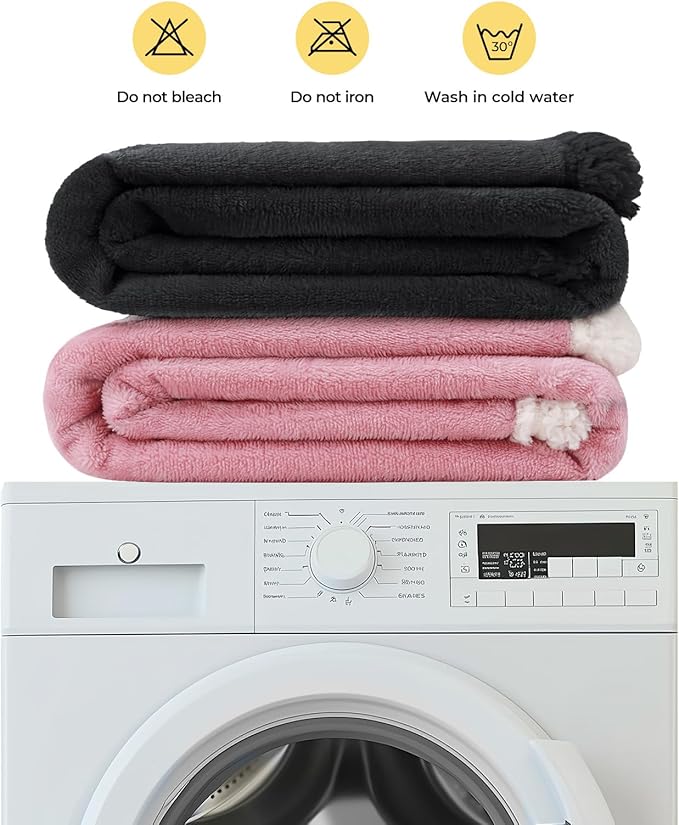 Luciphia Waterproof Bed Blanket Washable,Soft Sherpa Fleece Puppy Reversible Throw Blankets for Small Medium Dog Cat,Furniture Cover Protector Couch Bed from Liquid Pee and Pet Fur, Black,57" x 40"