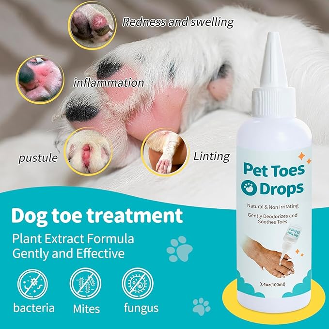 Dog Paw Cleaning Solution, Dog Paw Cleaner, 3.4 FL Oz Pet Paw Cleaner, Pleasant Smell Dog Foot Cleaner, No Rinse Dog Paw Washer, Deep Clean Paw Cleaner for Dogs and Cats