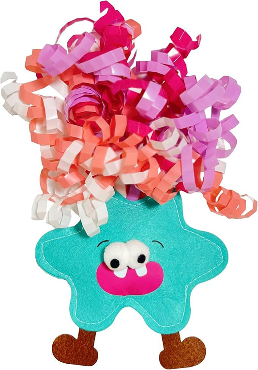 ROHOME Catnip Toys for Cat,Kitten Chew Teeth Cleaning Toy,Interactive Plush Toys for Swatting and Playing，Curly-haired Figure Cat Toy (Green)