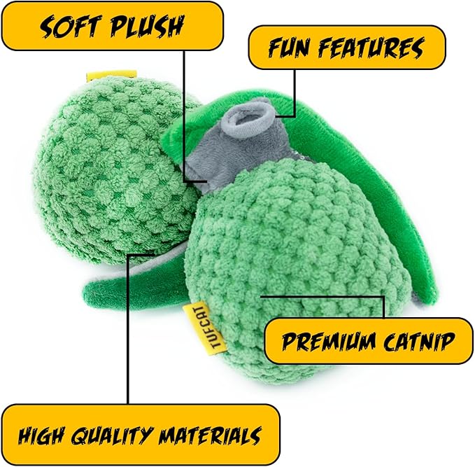 Cat Toy Grenade, Cat Toys for Indoor Cats, Kitten Toys, Catnip Toys for Cats of All Breeds, Action Themed Fun for Kicking, Biting, Chewing (Grenade, 1-Pack)