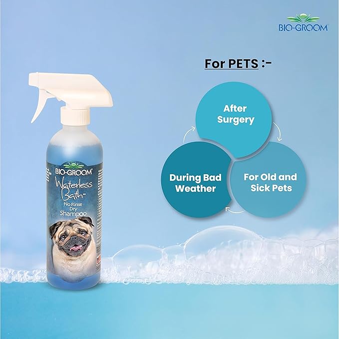 Bio-Groom Waterless Dog Shampoo -Tearless, No-Rinse, Dog Bathing Supplies, Puppy Wash, Grooming Supplies, Cruelty-Free, Made in USA, Dry Shampoo Spray - 16 fl oz 1-Pack