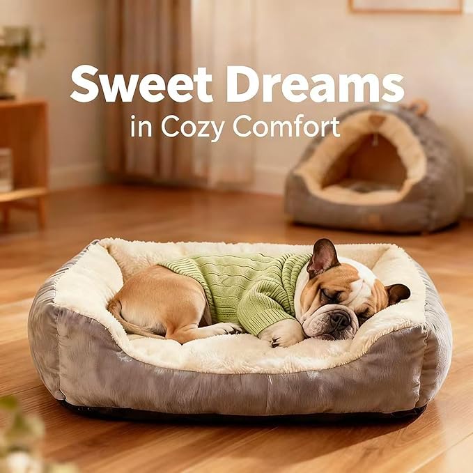 Medium/Large Dog Sweater, Warm Dog Winter Coat w/Sleeves, Comfortable High Neck Premium Dog Clothes for Bulldog-Best for Holidays, Daily Walks L Light Green