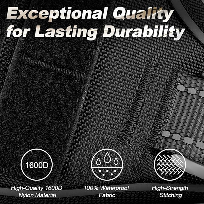 BARKBAY Service Dog Vest Tactical Dog Harness Medium Large Sized Dog Tags Personalized No Pull Adjustable Harness Reflective K9 Working Training Easy Control Military Molle System(Black,M)