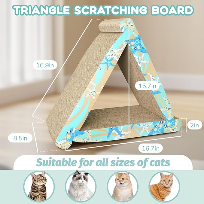 Cat Scratch Pad- 3 in 5 Corrugated Cardboard Cat Scratcher for Indoor Cats, Professional Cat Scratching Board for Adult Cats, Catify Cat Scratcher Pads with Catnip