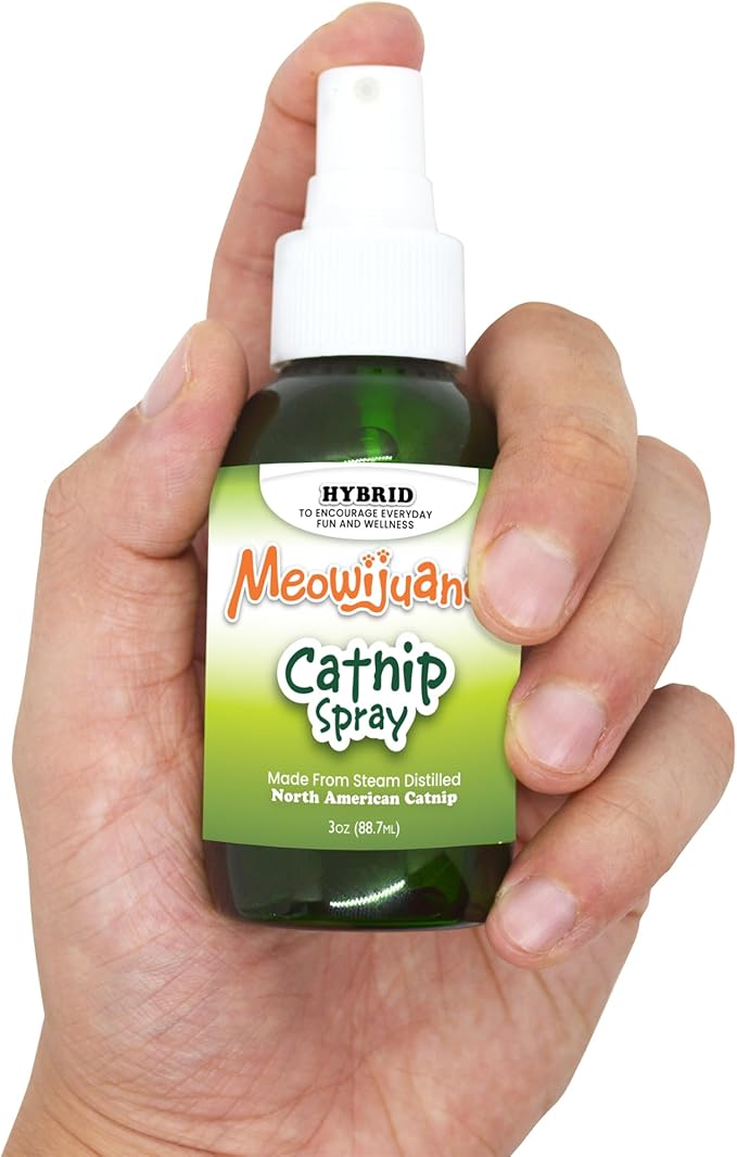 Meowijuana Premium Catnip Spray - 3 oz. | High Potency Formula | Natural Formula for Pet Owners & Multi-Cat Households | Enhance Playtime & Relaxation | Perfect for New Cat Owners