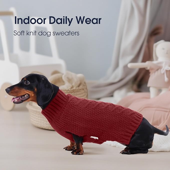 IECOii Dog Sweater Large Size Dog, XL Dogs Sweater Sleeveless with Good Stretchy, Warm Winter Knitwear for Male Female Dogs, Cold Weather Sweaters for Christmas Thanksgiving Halloween, DarkRed-XL