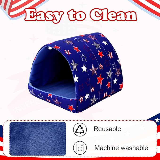 UPINS 2 Pack Guinea Pig Bed, Guinea Pig Hideout Washable Small Animal House Cage Accessories for Dwarf Rabbits Chinchillas Hamsters Hedgehogs Ferrets Bearded Dragons and Rats