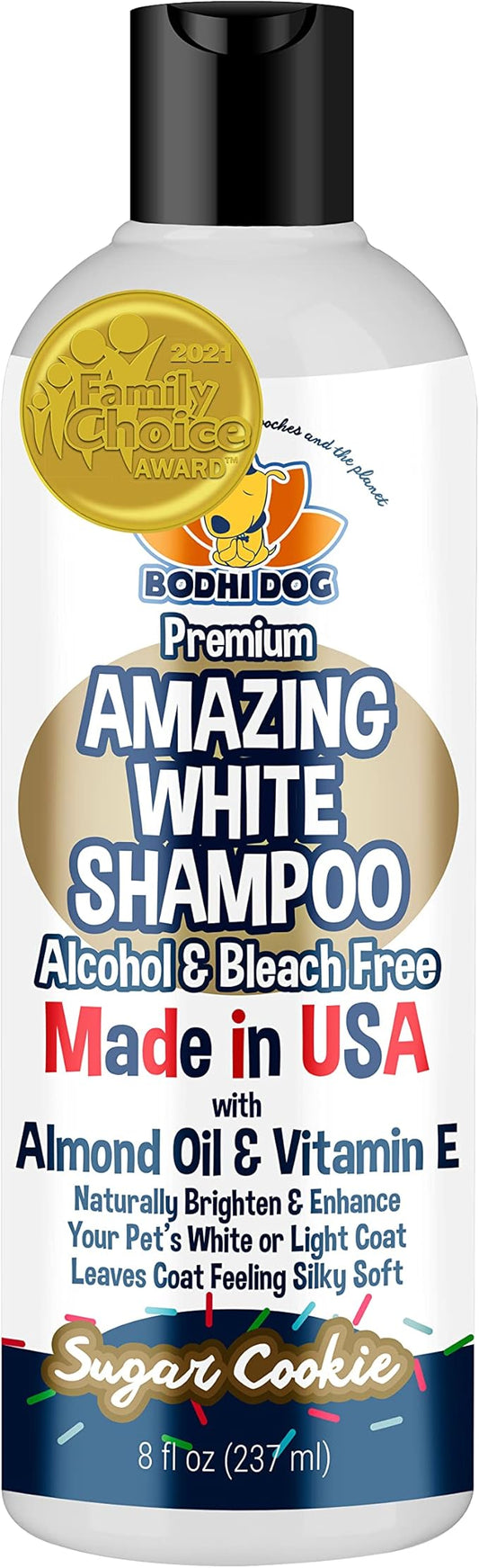 Bodhi Dog Amazing White Shampoo for Dogs - Brightens White & Light Coats - Plant-Based - Made with Natural Ingredients -Safe & Effective for All Breeds - Gentle & Cruelty-Free - Made in USA (8 Fl Oz)