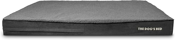 The Dog’s Bed Orthopedic Jumbo Memory Foam Dog Bed, XXXL Grey Plush, Pain Relief for Arthritis, Hip & Elbow Dysplasia, Post Surgery, Lameness, Supportive, Waterproof Washable Cover