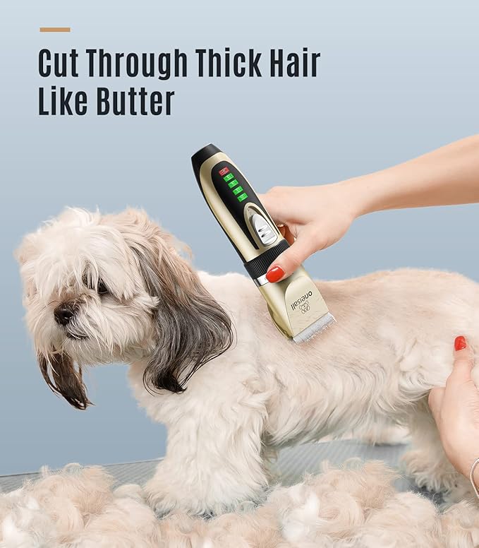 oneisall Dog Grooming Clippers and Paw Trimmer Kit 2 in 1 Quiet Cordless Dog Clippers for Grooming Pet Hair Paws Trimmers for Small Dogs Cats Animals