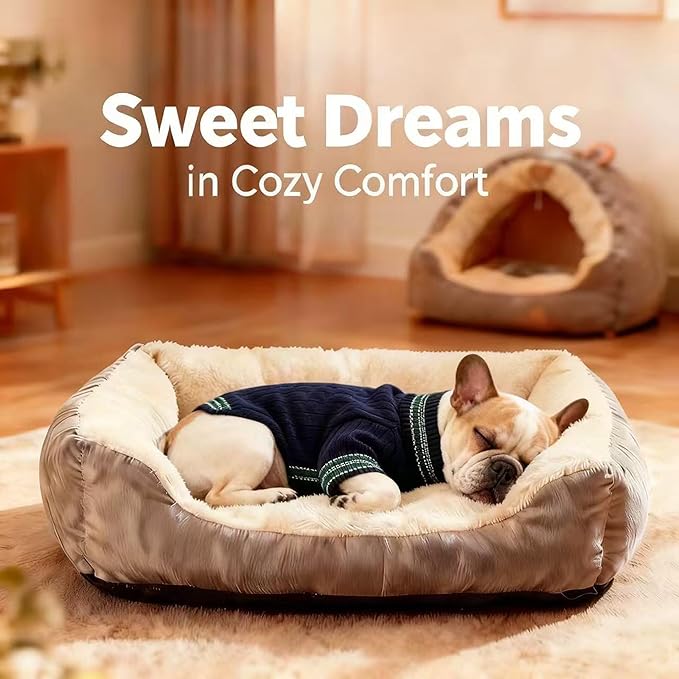 Medium/Large Dog Sweater, Warm Dog Winter Coat w/Sleeves, Comfortable High Neck & Leash Hole, Premium Dog Clothes for Bulldog-Best for Holidays, Daily Walks L Blue