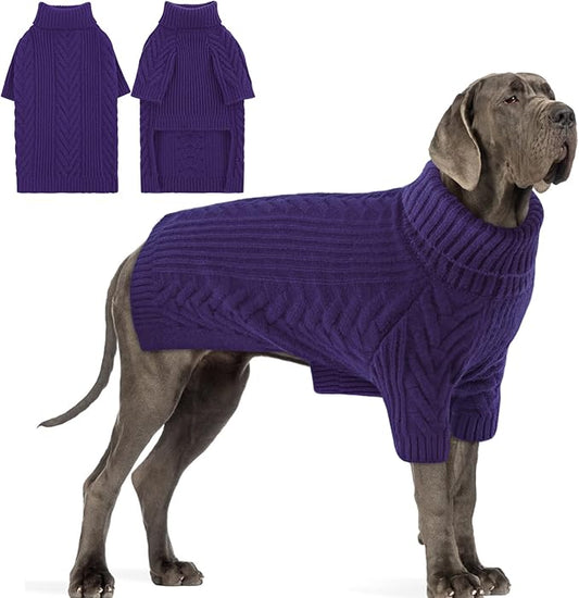 Dog Knitted Sweaters for XXXX-Large Dogs, Pet Winter Turtleneck Warm Pullover Thick Sweatshirt Greyhound Bernese Mountain (RoyalBlue, 3XL)