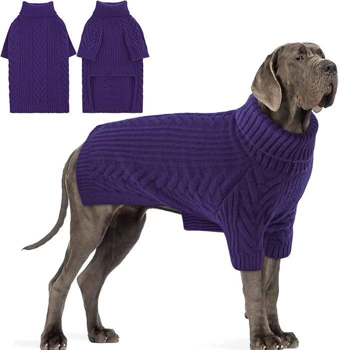 Dog Knitted Sweaters for XXXX-Large Dogs, Pet Winter Turtleneck Warm Pullover Thick Sweatshirt Greyhound Bernese Mountain (RoyalBlue, 4XL)