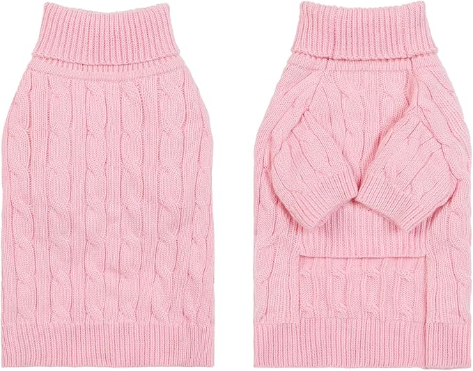 Medium/Large Dog Sweater, Warm Dog Winter Coat w/Sleeves, Comfortable High Neck Premium Dog Clothes for Golden Retriever-Best for Holidays, Daily Walks XXL Pink