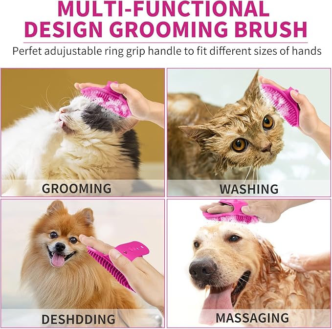 Comotech Dog Paw Cleaner, Pet Foot Washer - Quickly Clean a Muddy Paw, Soft Silicone Bristles, Suitable for Small, Medium, Large Breed Dogs, Pink (with 3 Absorbent Towel)