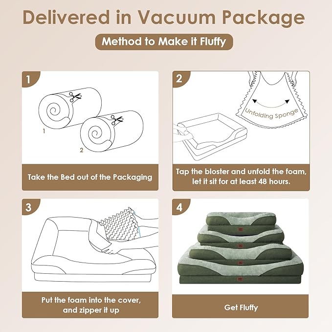 EHEYCIGA Memory Foam Dog Bed for Medium Size, Orthopedic Dog Sofa with Sides and Waterproof Liner, Washable Bolster Pet Couch with Removable Cover, 35x22x6.5 Inch, Green