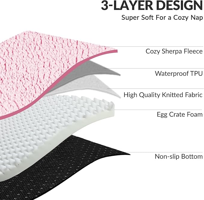 Patas Lague Orthopedic Dog Bed Medium Size Dog 30''X20'', Waterproof L Bolster Medium Pet Sofa Beds with Removable Washable Cover, Soft Comfortable Pet Couch Crate Mat with Nonskid Bottom, Pink