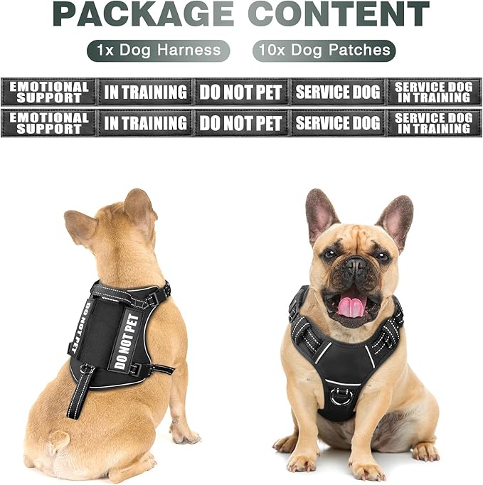 WINSEE Tactical Dog Harness, No Pull Dog Harness for Medium Large Dogs with Handle & Molle, Military Service Dog Vest Harness in Training Pet Harness for Small Dogs