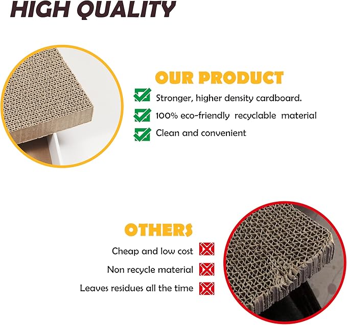 Cat Scratcher, 17.3"L x 7.9"W x 4.7"H, Reversible Design for Double Service Life