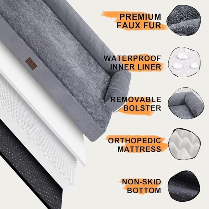 Small Dog Bed and Cat Sofa Waterproof Orthopedic Dog Beds for Small Dogs Cat Bed Comfy Pet Couch Sofa Beds with Washable Removable Cover & Non-Slip Bottom