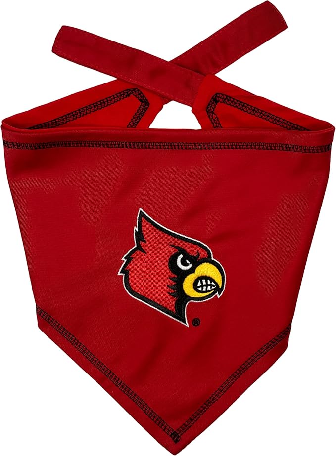 Pets First NCAA Louisville Cardinals TIE Bandana, Size Large/X-Large. Dog Bandana Scarf Bib for Pet Cat Dog. The Ultimate Game-Day, Party Bandana