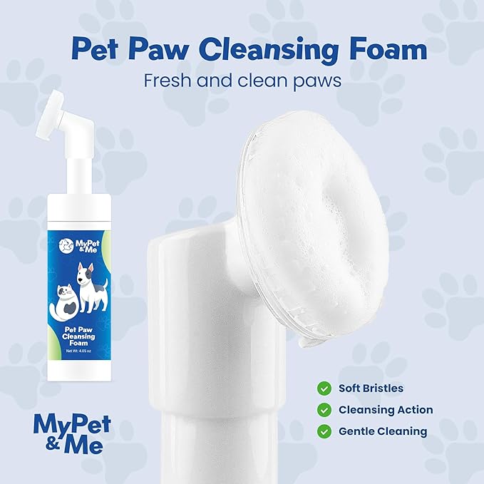 MyPet&Me - Dog Paw Cleaner - Foaming Cleanser for Easy Cleaning - No-Rinse Dog Paw Washer - Gentle Foot Cleaner for Dogs - Paw Wash for Small & Large Dogs - 4.05 oz